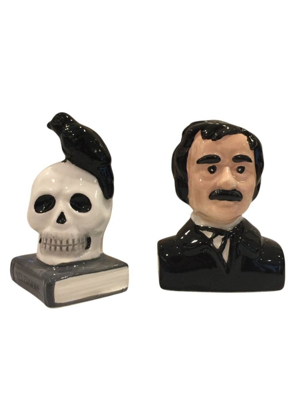 Cracker Barrel 2025 Edgar Allan Poe Raven Skull Salt & Pepper Shakers